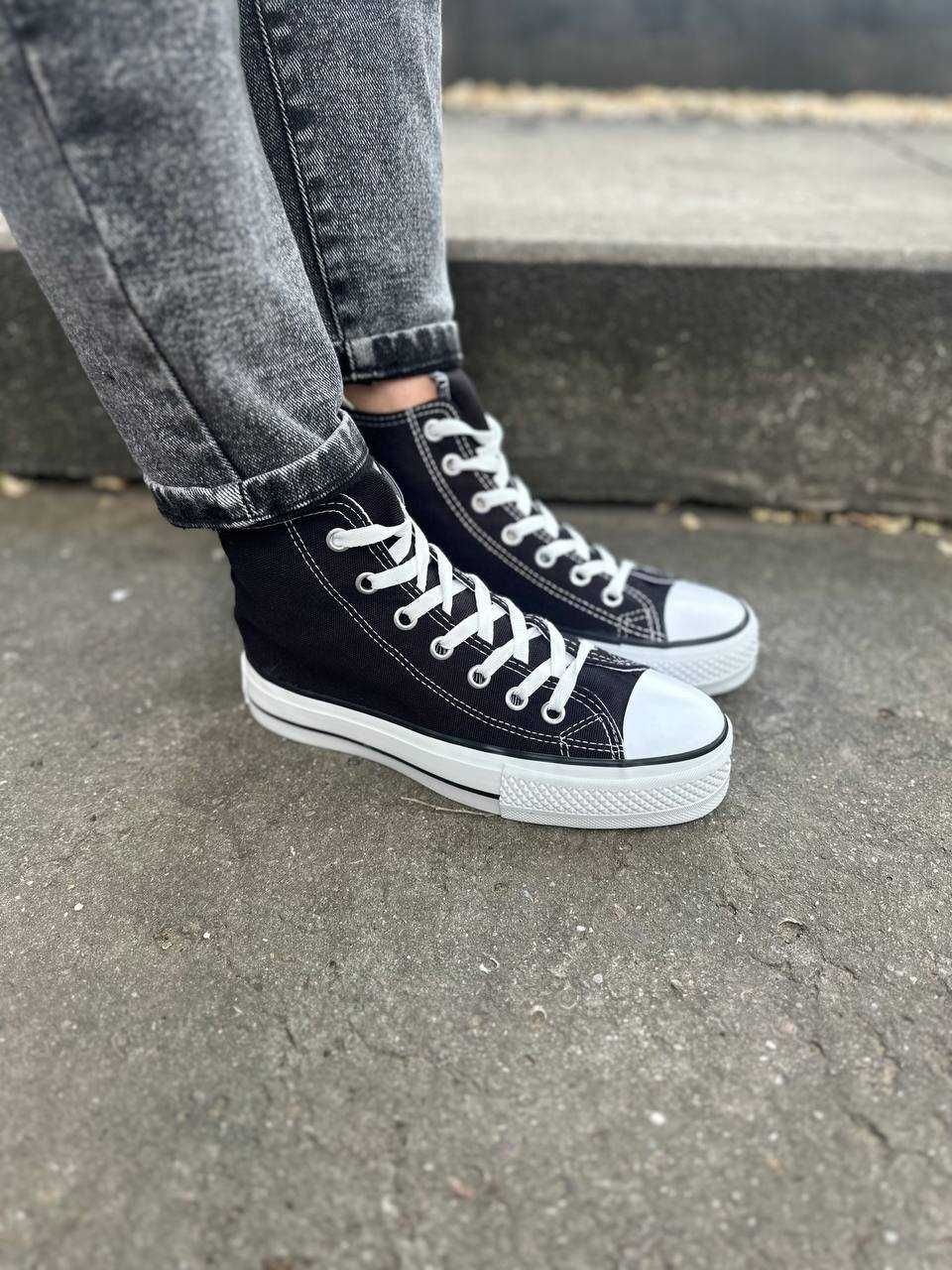 Жіночі високі кеди Converse All Star на платформі конверси НАЛОЖКА