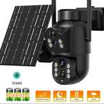 Kamera zewnętrzna solarna WiFi 4K HD podwójny obiektyw 8 MP aplikacja