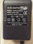 Transformador 12VDC 1000mA (1 Ampere)