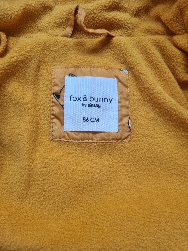 Kurtka przejściowa jesienna Fox&Bunny 86 cm żółta liski