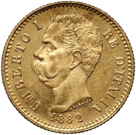 Moneta Umberto I 20 Lirów 1882 r. Włochy