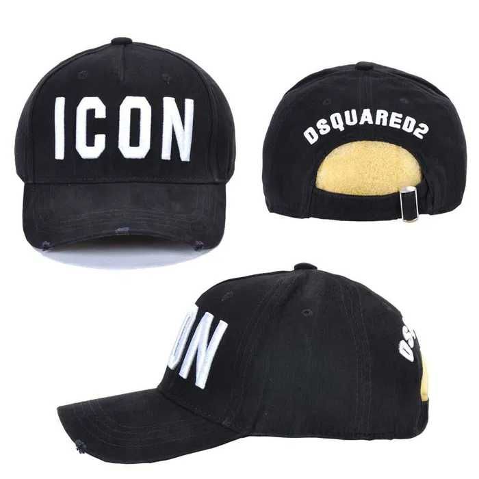Czapka Bejsbolówka DSQUARED2 ICON DSQ Czarna / Białe Napisy
