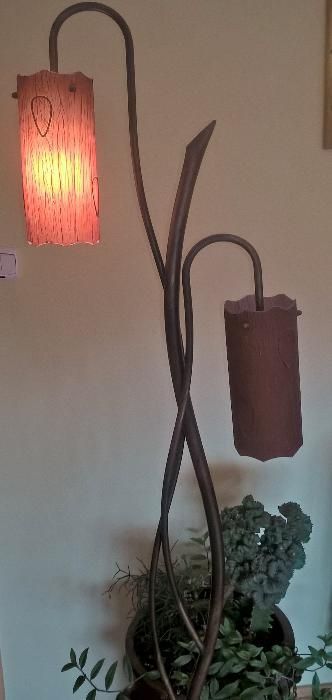 komplet lamp żyrandol, podłogowa i stolowa- nowa, retro rustykalne