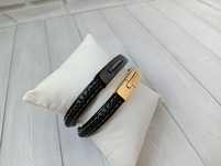 Шкіряний чоловічий браслет Montblanc стильний