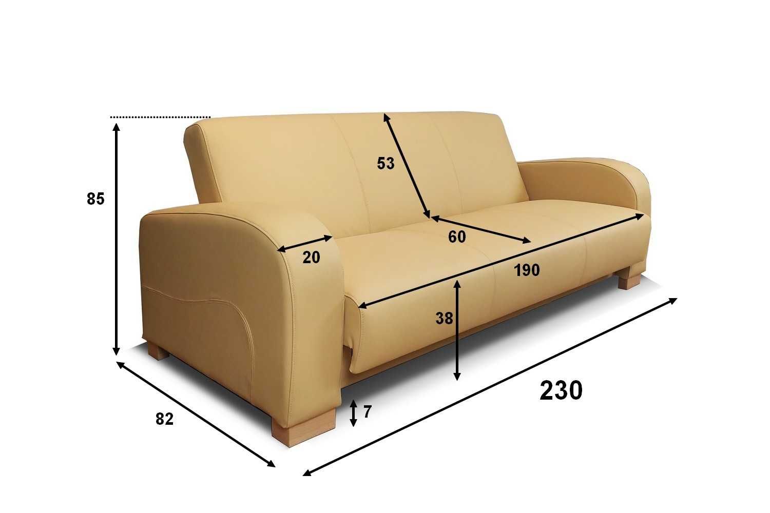 Wersalka Praga 230cm i inne Kanapa skórzana sofa ze skóry rozkładana