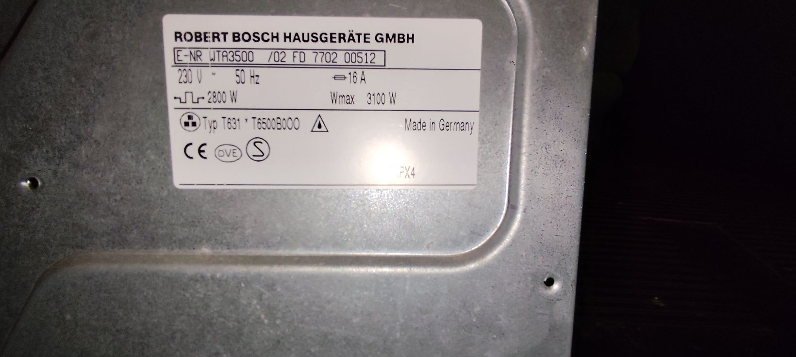 Сушильная машина Bosch WTA3500 (по запчастях)
