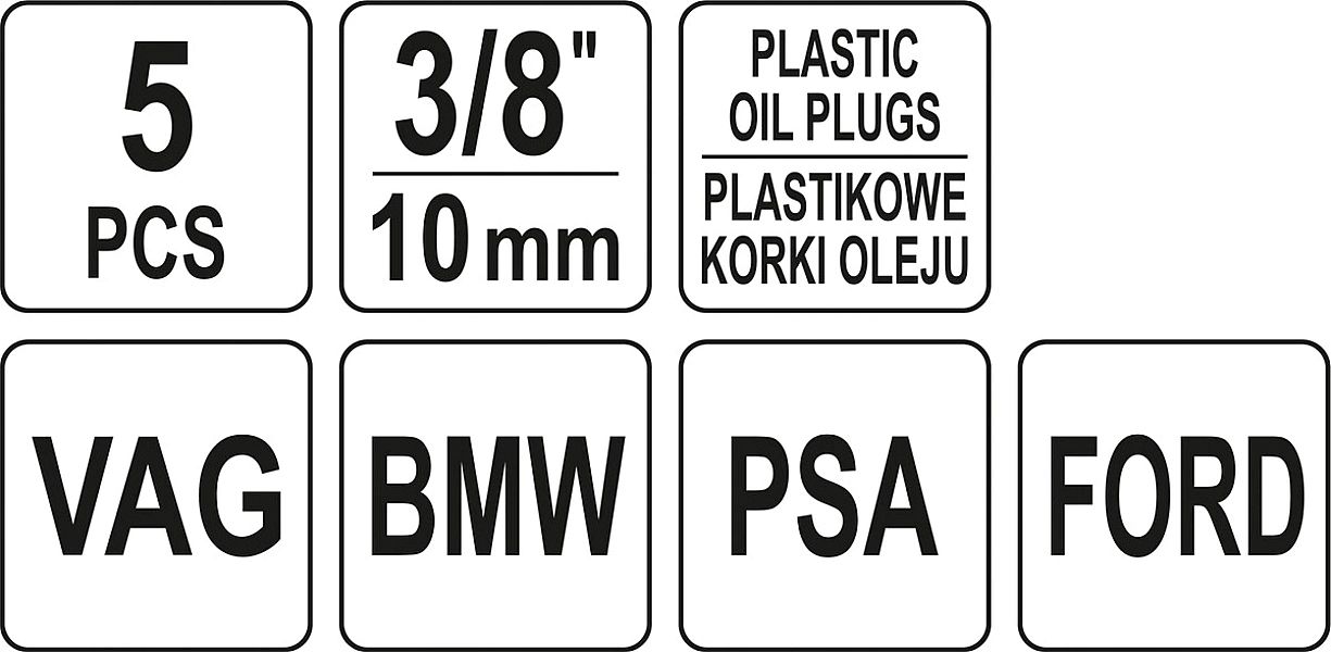 Klucze Plastikowych Korków Oleju Vag Bmw Psa Ford
