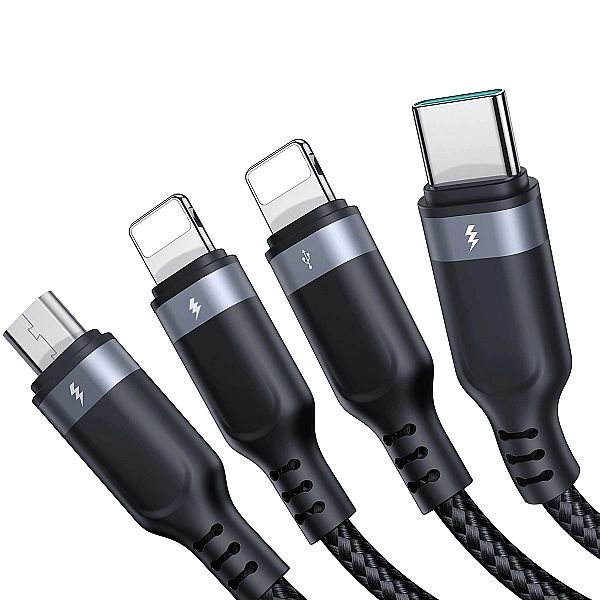 Kabel USB 4w1 USB-A - USB-C / 2 x Lightning / Micro do ładowania i tra
