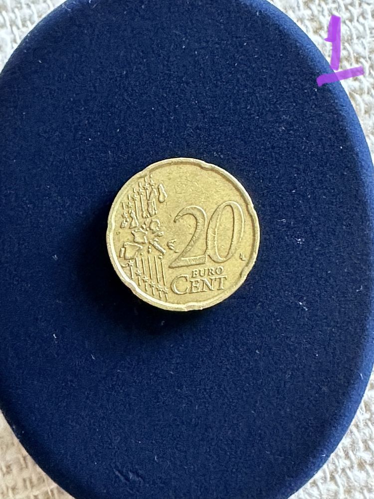 Moedas de 20 Cêntimos 2002 Itália - Raras