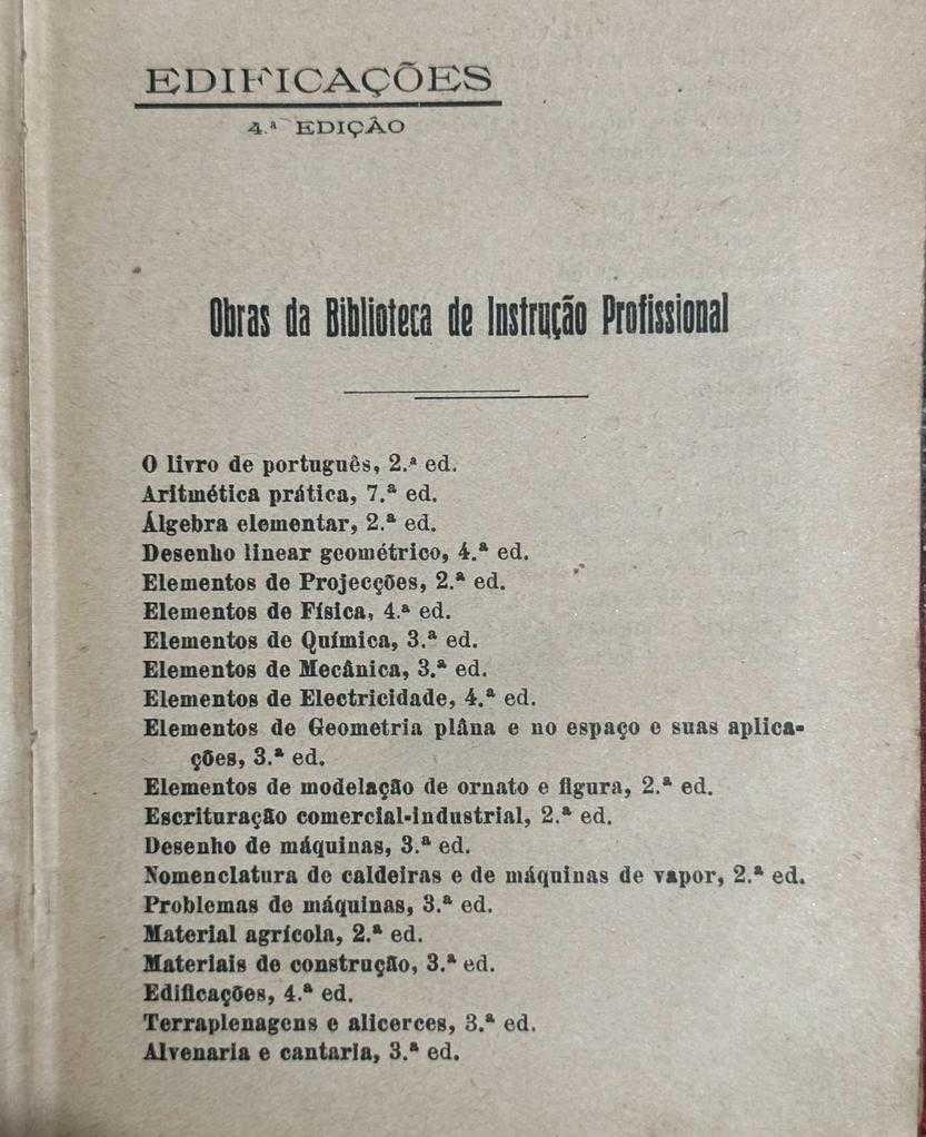 Livro Edificações - Biblioteca Industrial Profissional 1921