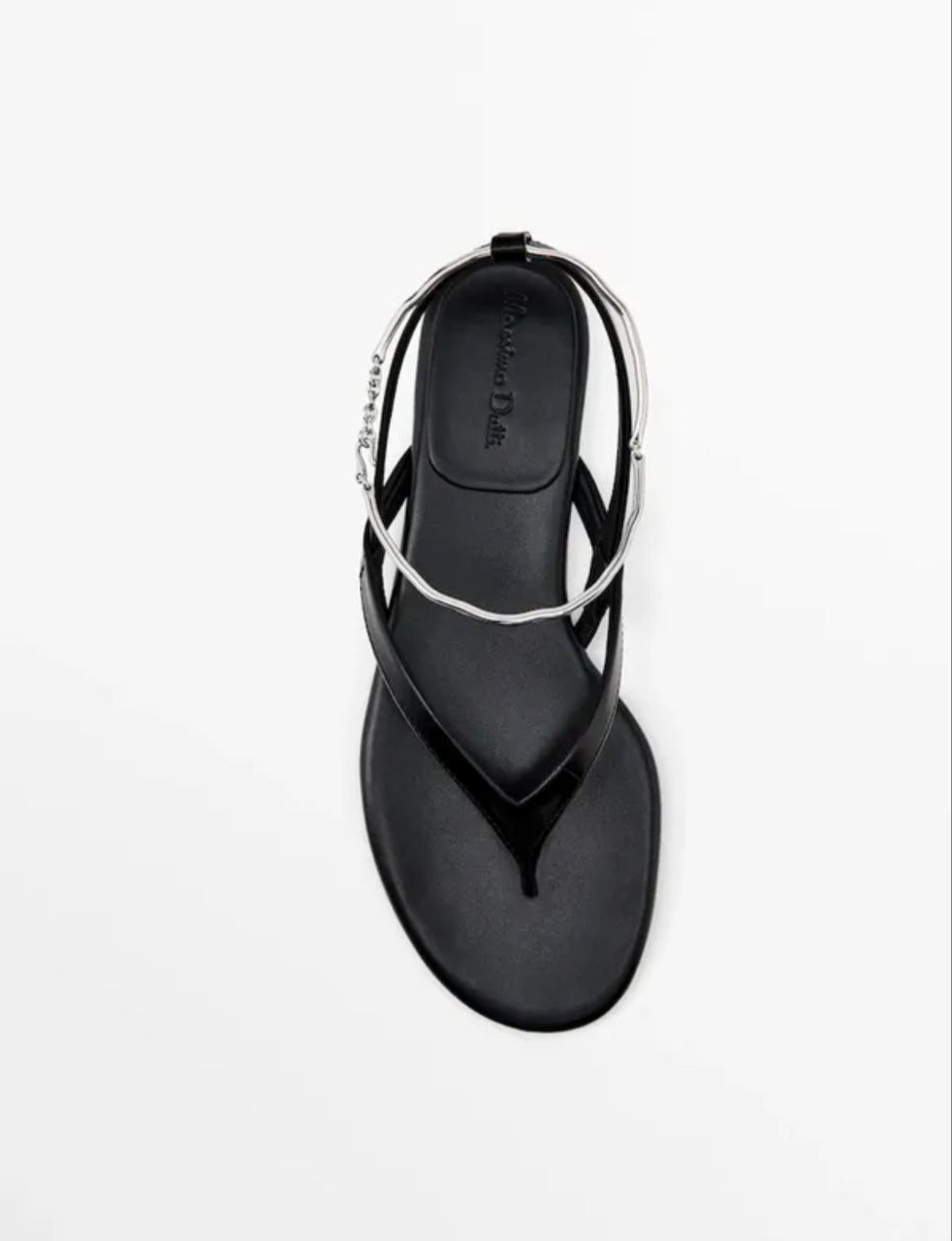 Шкіряні босоніжки через палець Massimo Dutti