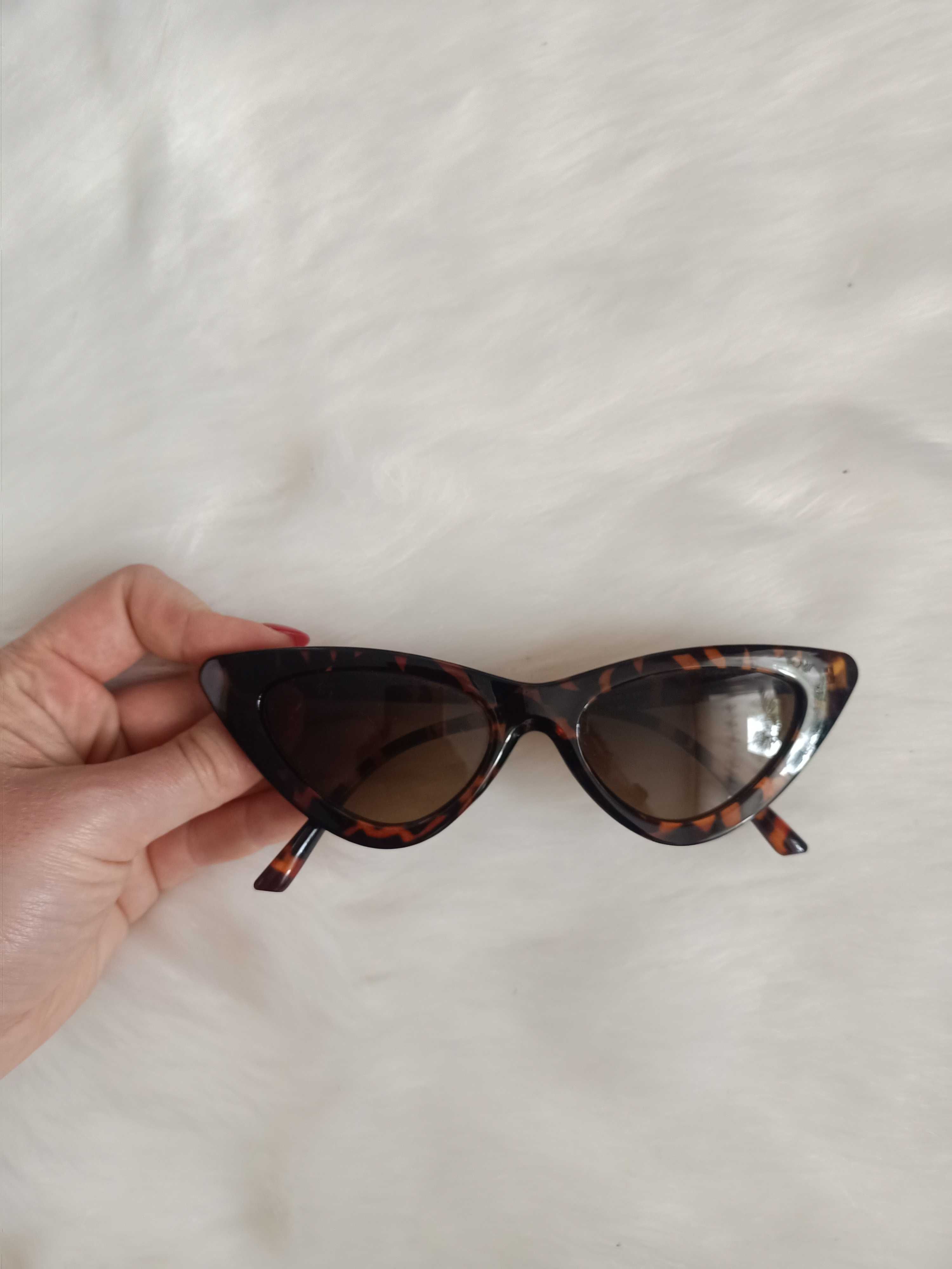 Damskie okulary przeciwsłoneczne kocie oczy panterka Even&Odd filtr UV