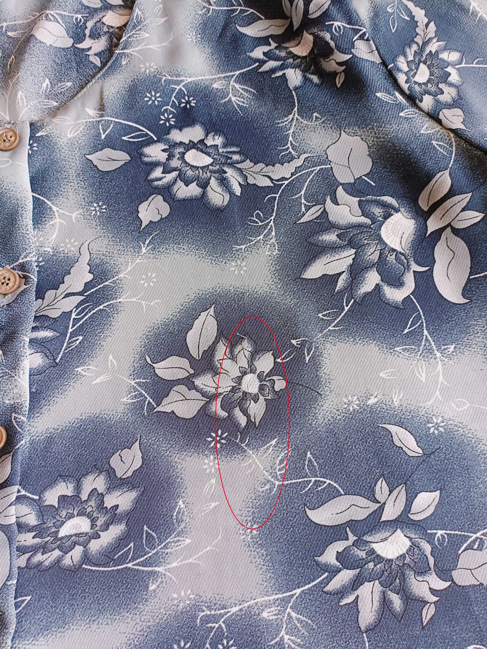Niebieska bluzka/koszula w kwiaty - 6XL/52