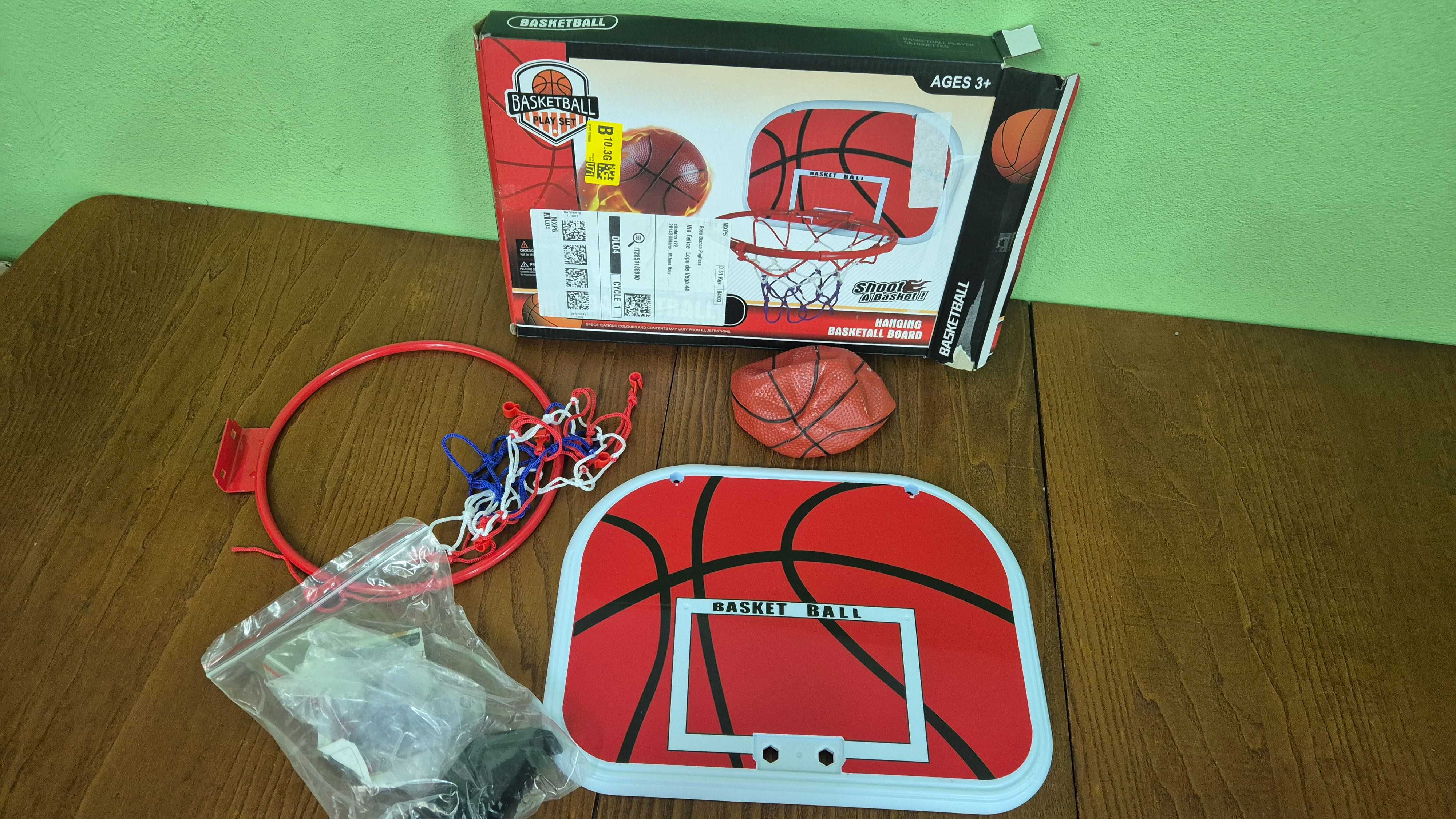 Zestaw do mini koszykówki  na drzwi  BASKETBALL HOOP 38 X 29 CM