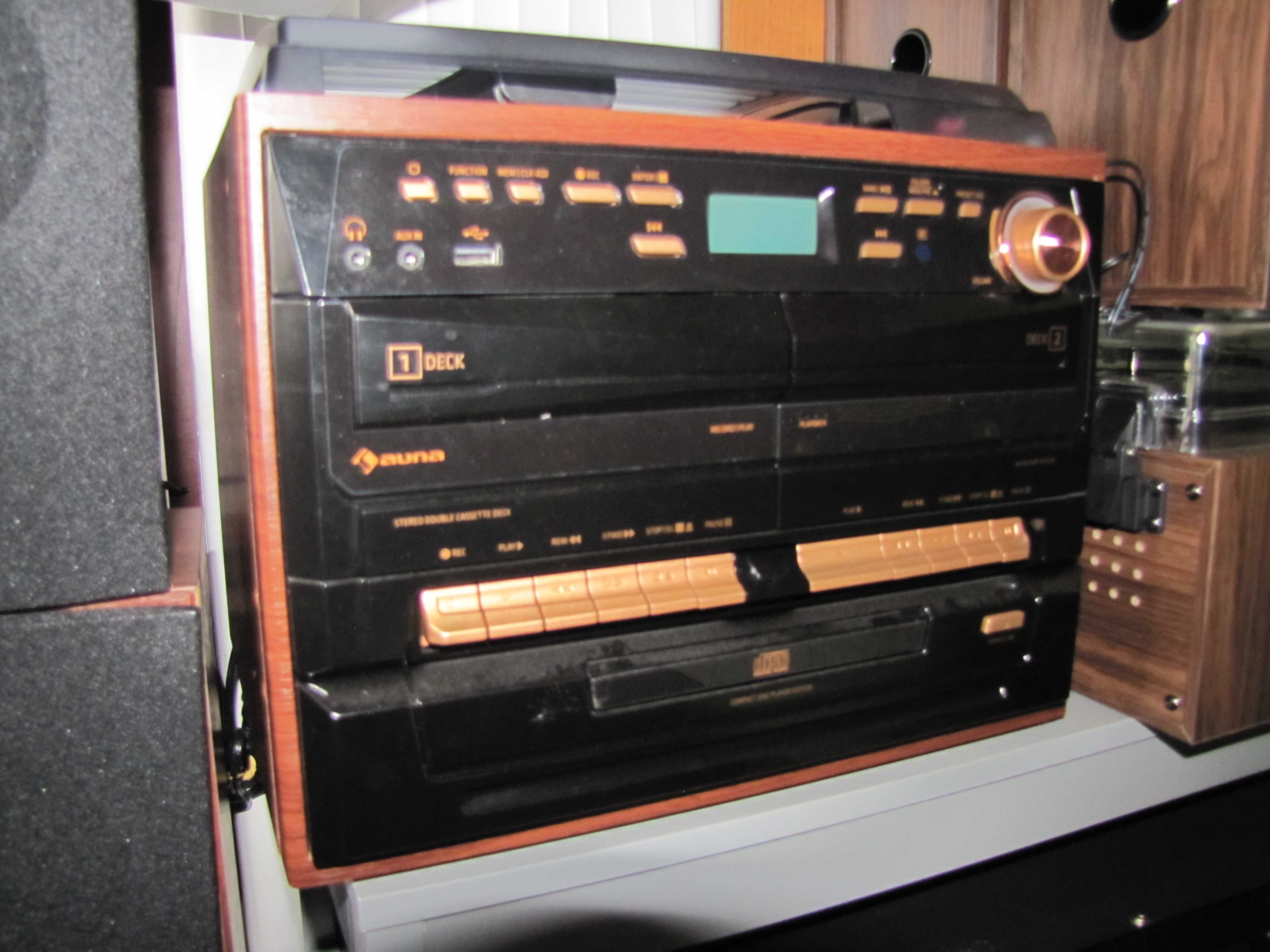 Wieża stereo z gramofonem CD kasety  BT FM/DAB+ USB Auna 388-DAB+
