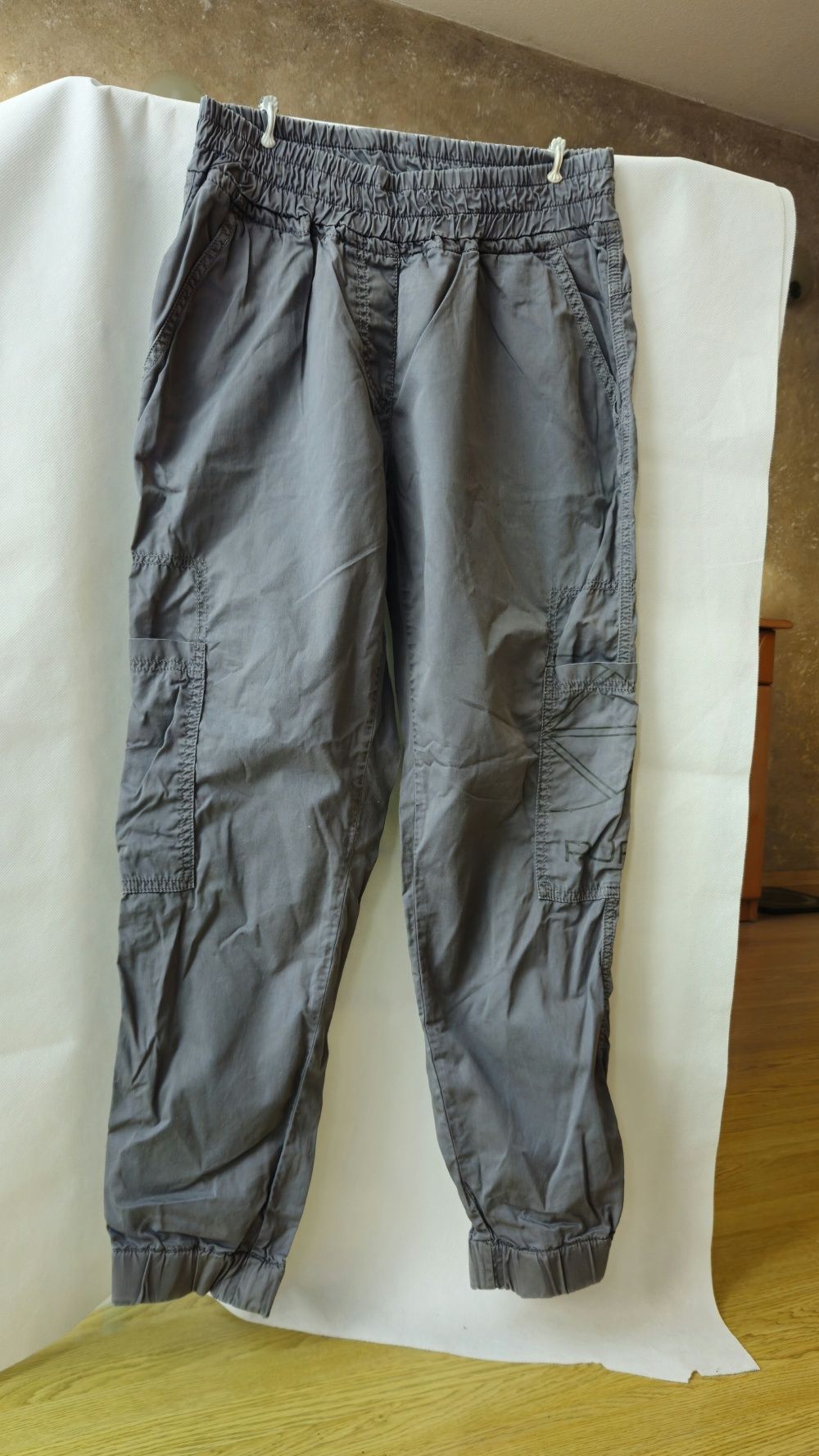 Pure Lime spodnie szare M 38 kieszenie boyfriend cargo kargo hit talia