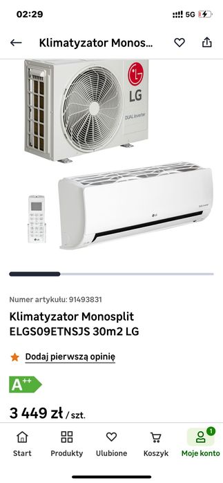 Klimatyzator LG wraz z usługą klimatyzacji OKAZJA