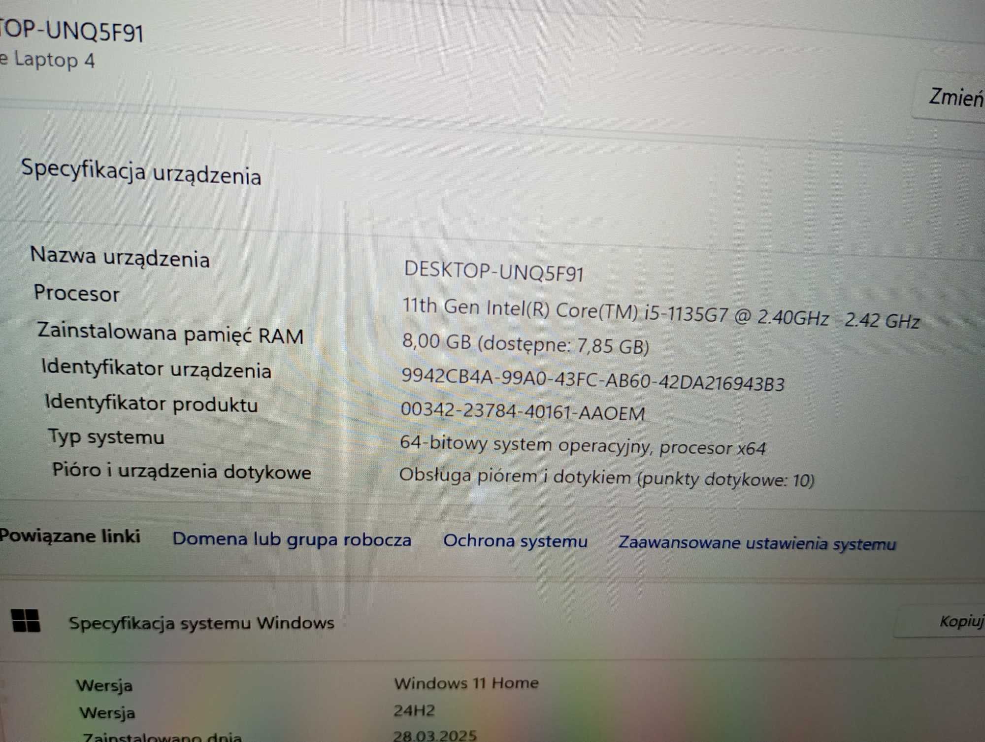 Microsoft Surface Laptop 4 13,5 cala i5/8GB/512SSD - Jak Nowy