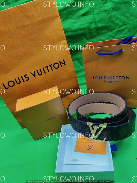 Pasek unisex Louis Vuitton z pudłkiem i torebka nowośc monogram brazow