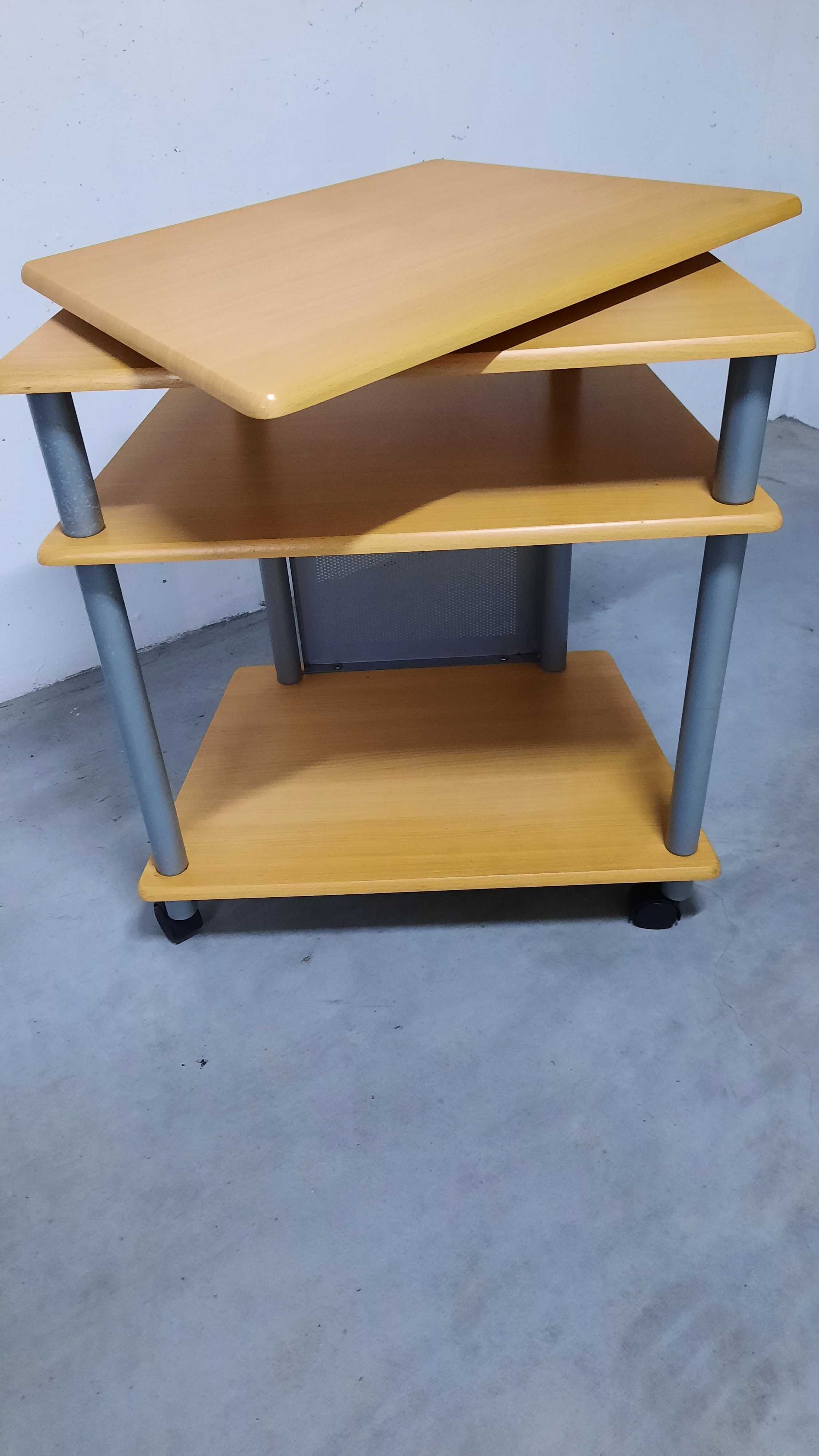 Mesa TV 80X60 Cm com três prateleiras