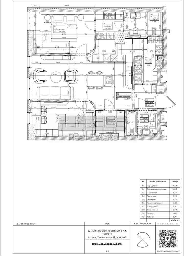 Продаж 3к квартири, ЖК TRIIINITY, вул. Барбюса Анрі, 39/2