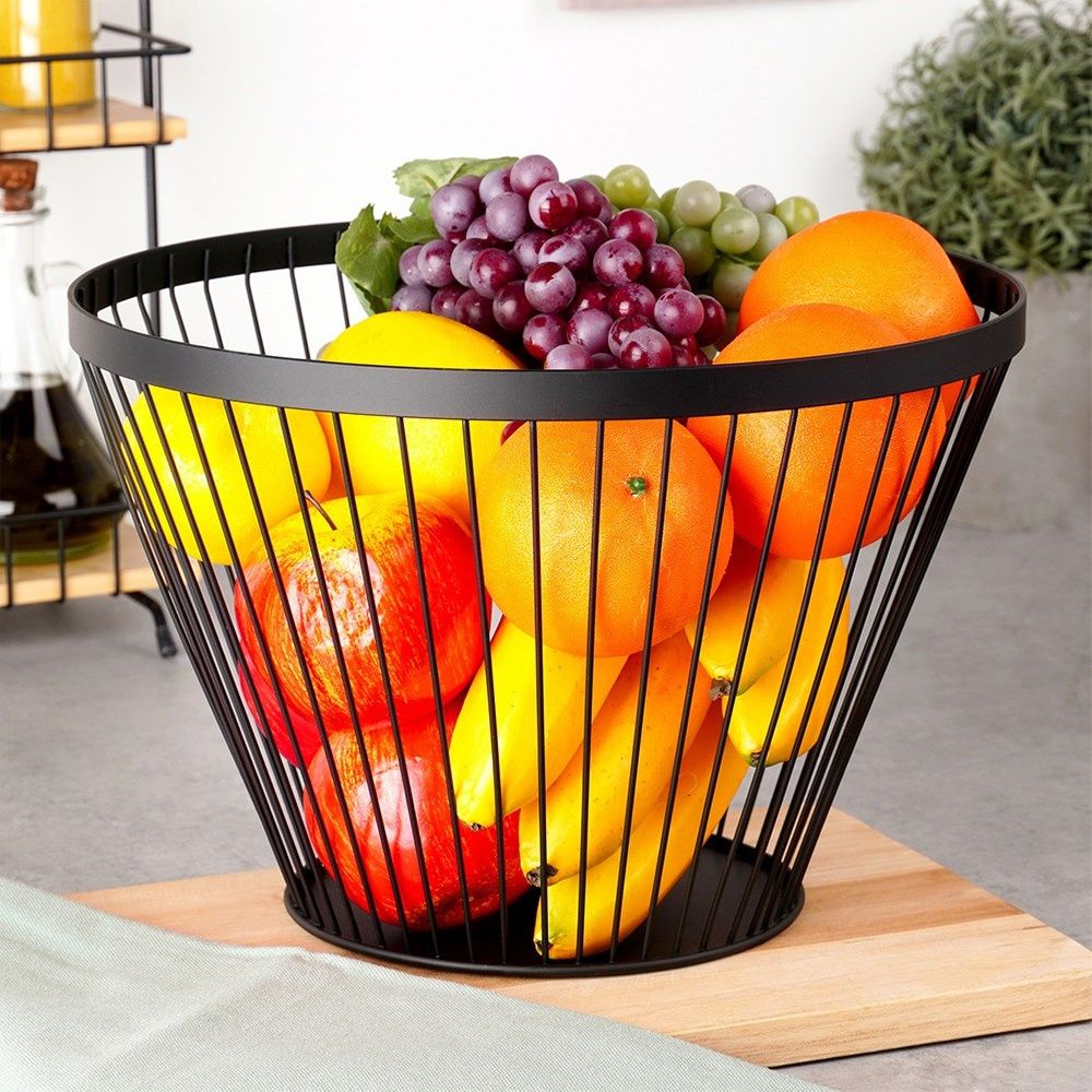 Koszyk na owoce metalowy czarny MISTY 30 cm
