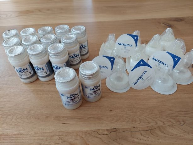 Mleko początkowe NAN OPTIPRO PLUS 50ML ze smoczkami, 14 buteleczek