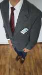 Marynarka Atelier Torino (Ermegildo Zegna) Rozmiar 26(XL) Szara Krata