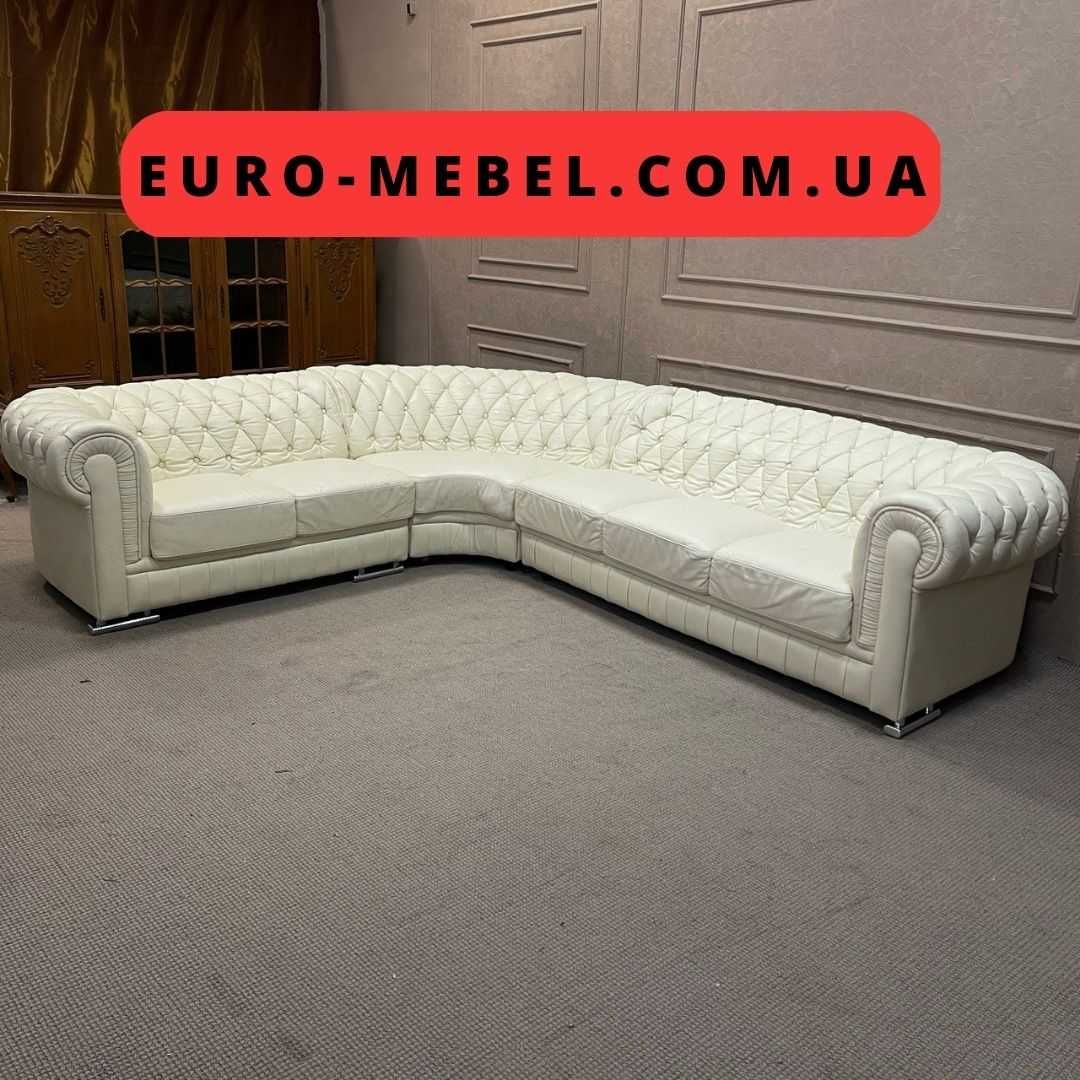 Шкіряний білий диван CHESTERFIELD