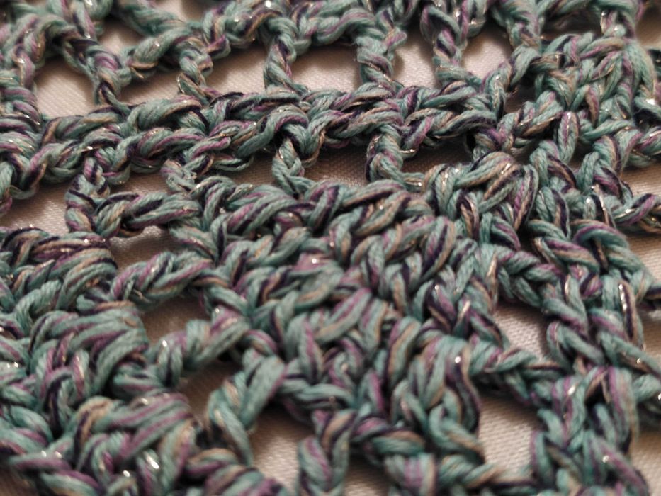 Serweta okrągła szydełkowa, melanż, średnica ok. 80 cm