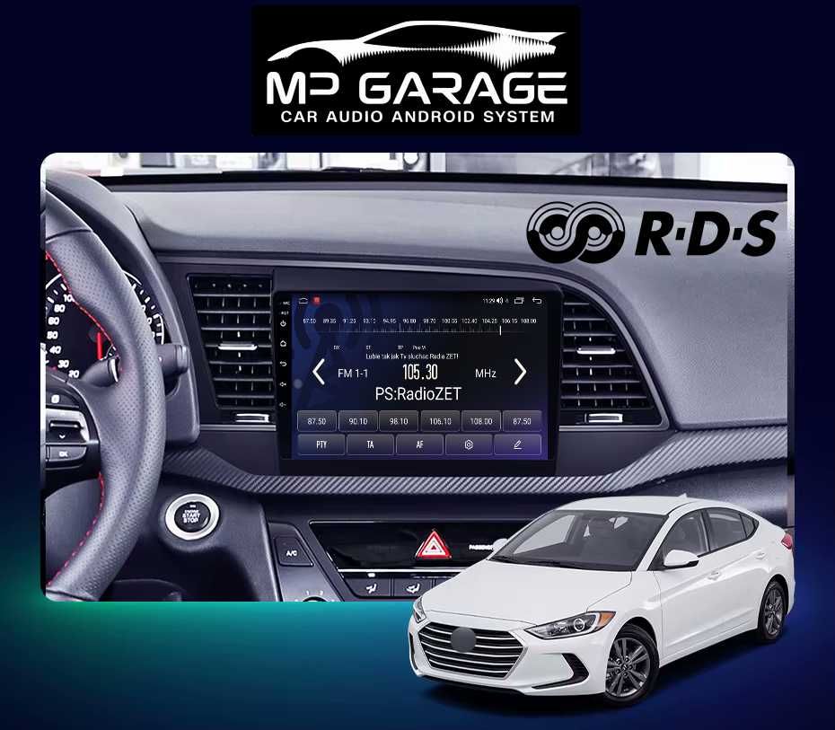 Radio Android Hyundai Elantra 2016_2018 CarPlay/AndroidAuto 4G Montaż