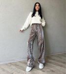 Леопардовые стильные штаны