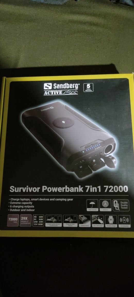 Зовнішній акумулятор (павербанк) Sandberg Survivor 72000 mAh