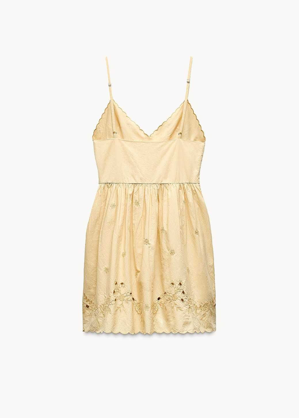Сукня XS S M Zara з ажурною вишивкою поплінова легка нова колекція