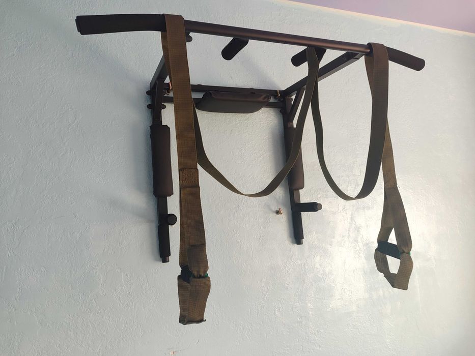 Домашній тренажер 4в1 з TRX петлями турнік бруси прес тренування тіла