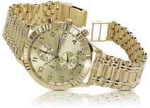 Złoty zegarek z bransoletą męski 14k 585 Geneve mw007y&mbw006y