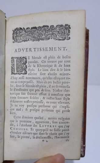 Belo exemplar de Jean Louis Guez de Balzac: "Cartas escolhidas". 1678