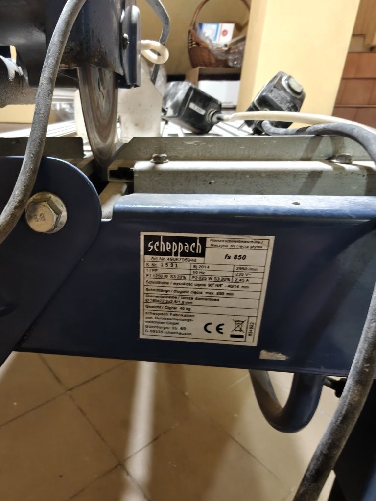 Piła przecinarka do płytek glazury Scheppach fs 850