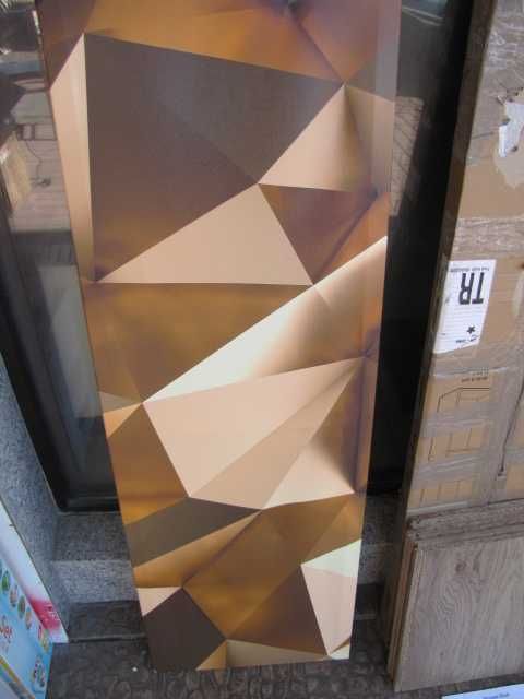 Obraz geometryczny wzór 120 x 40 cm beze brązy
