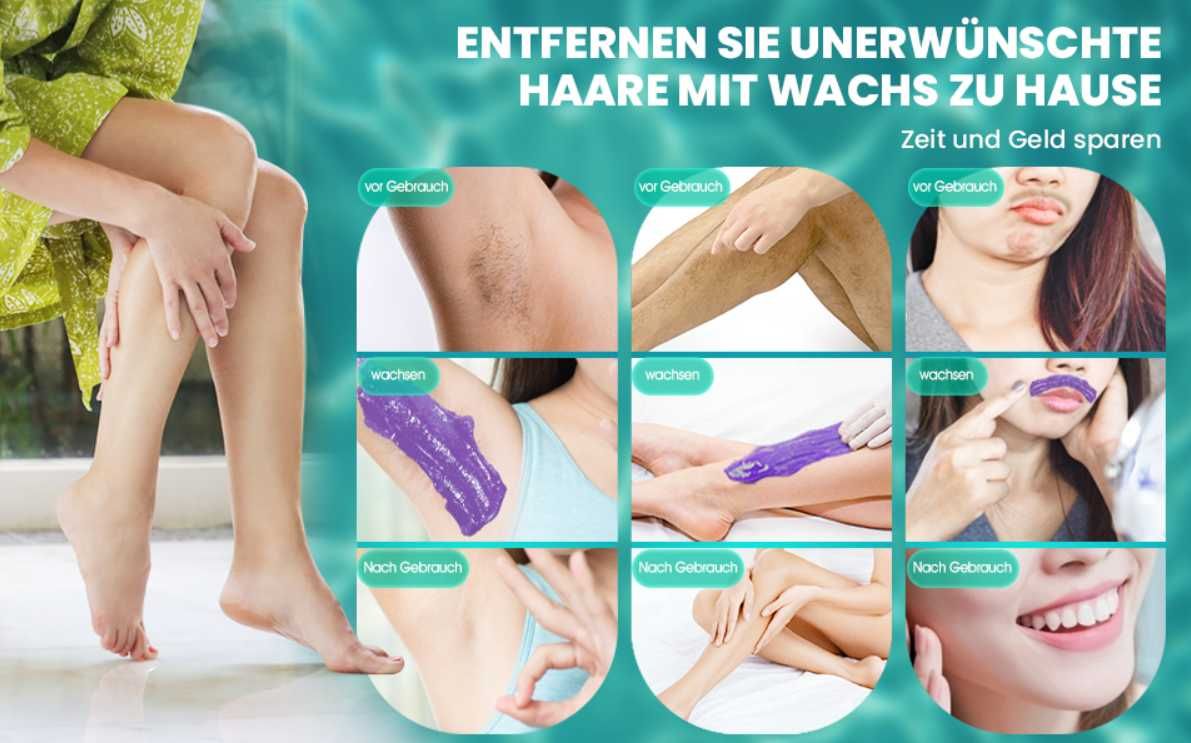 Vinmalll zestaw do depilacji podgrzewacz 4x100g wosk Biały