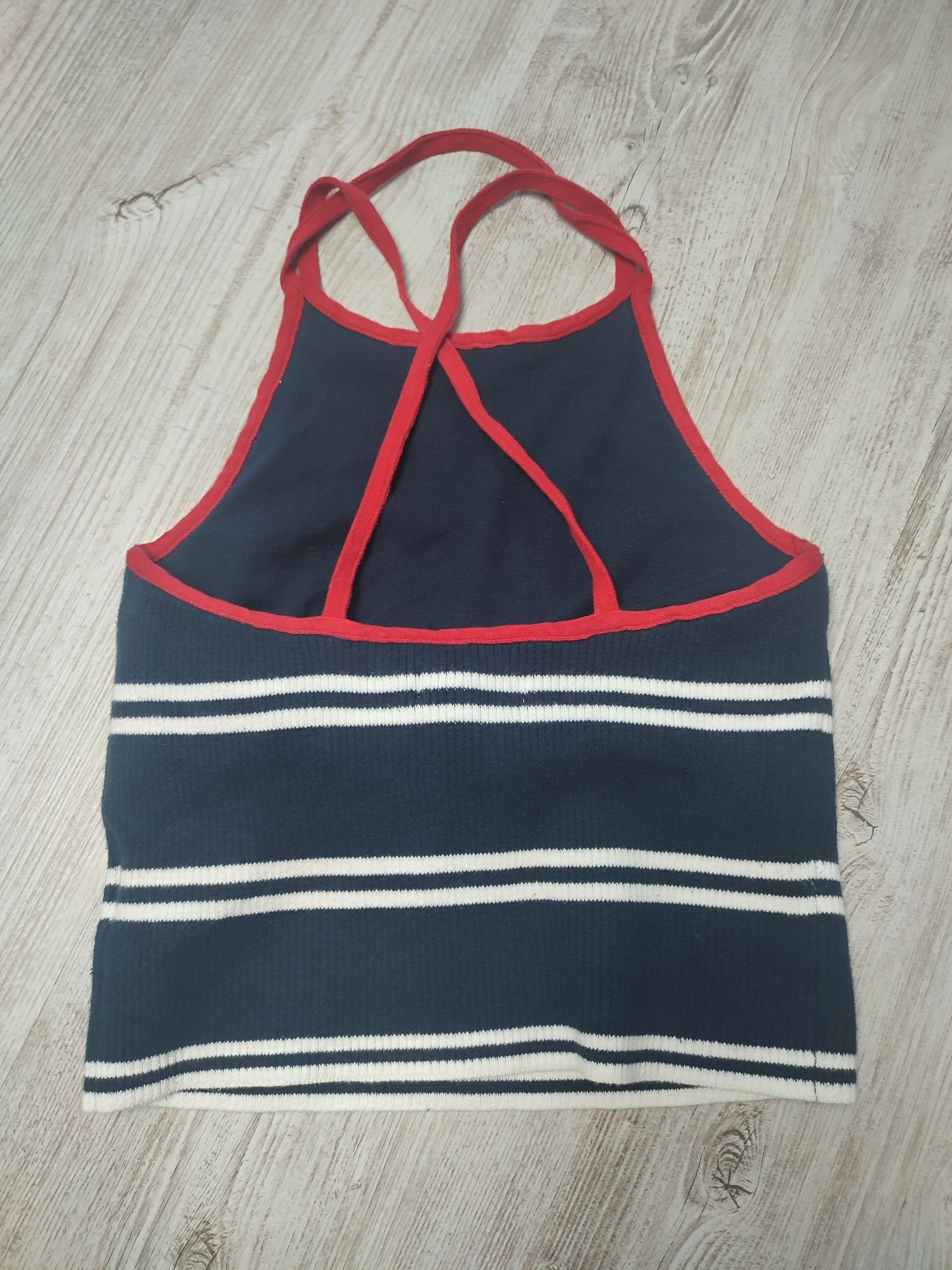 Hollister M 38 bluzka damska crop top ramiączka paski lato krótka