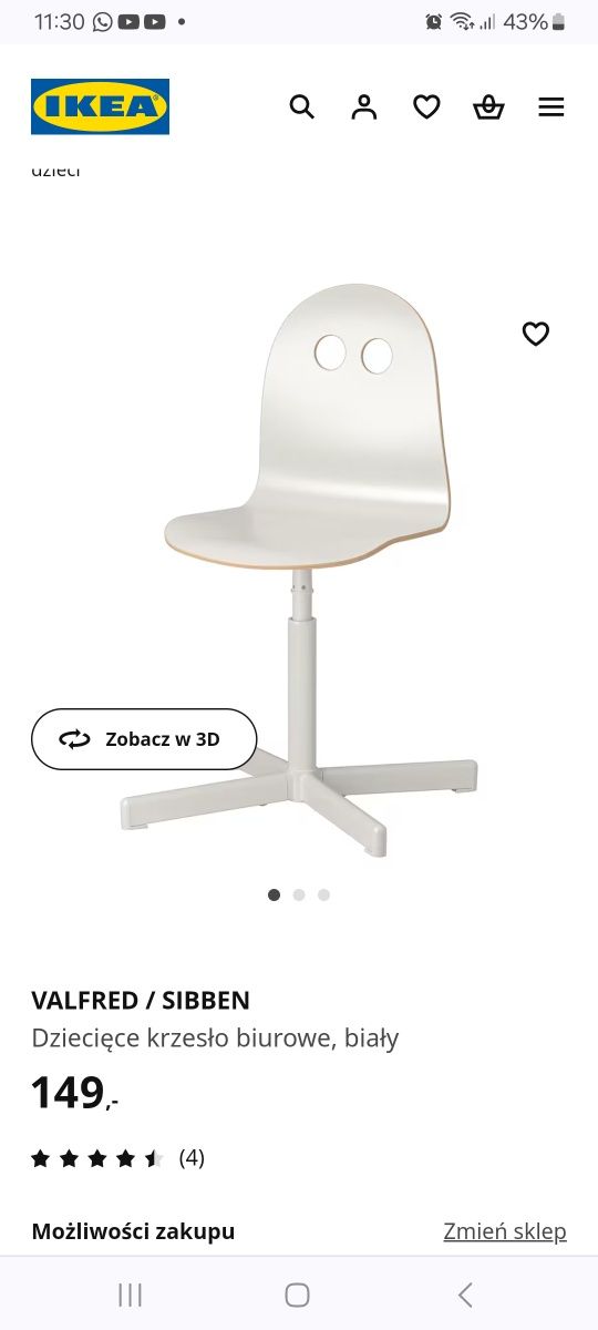 Krzesło biurkowe Ikea