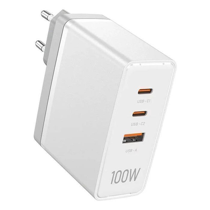 Ładowarka Sieciowa Vention Fegw0-Eu 2Xusb-C Usb-A Gan 100W Biała
