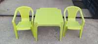 Stolik +2 krzesła zielone dla dzieci