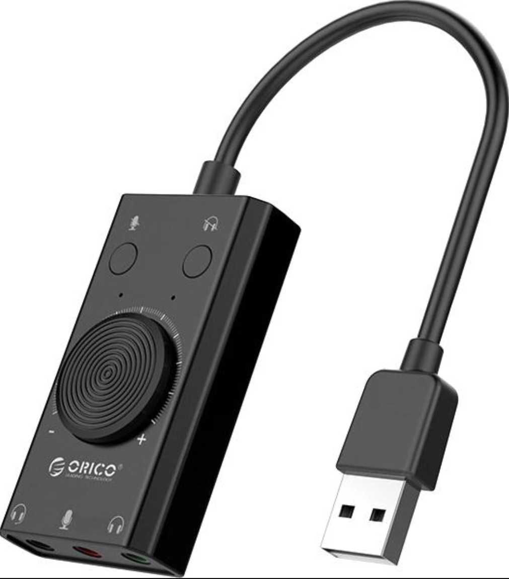 Зовнішня звукова карта Orico USB Sound Card Adapter SС2-BK Black