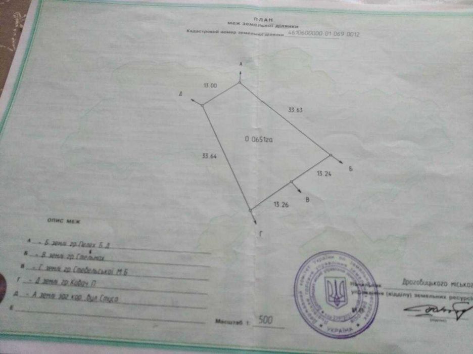 Продаж земельної ділянки під будівництво у м.Дрогобич