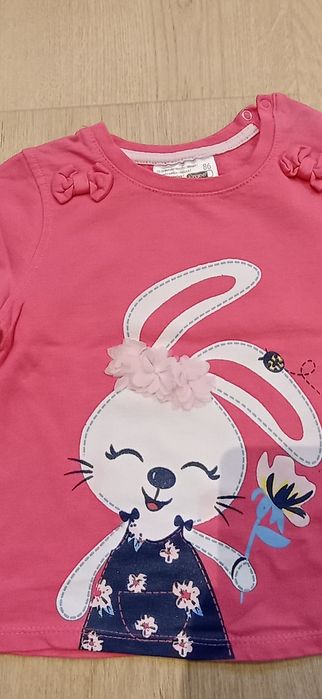 Bluzka z króliczkiem 2 szt rozmiar 80 cm