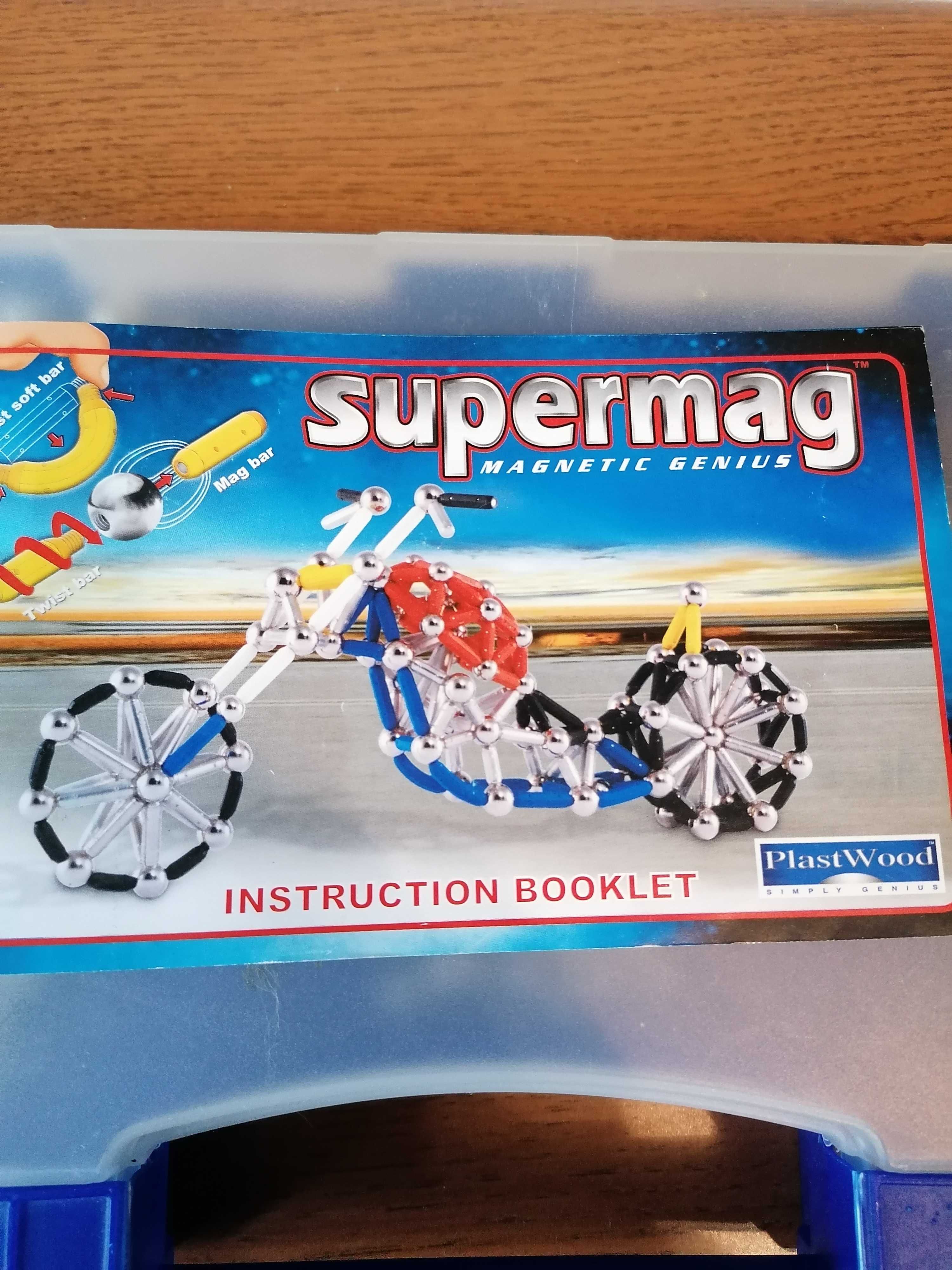 Supermag klocki magnetyczne,  zabawka konstrukcyjna, 184 elementy