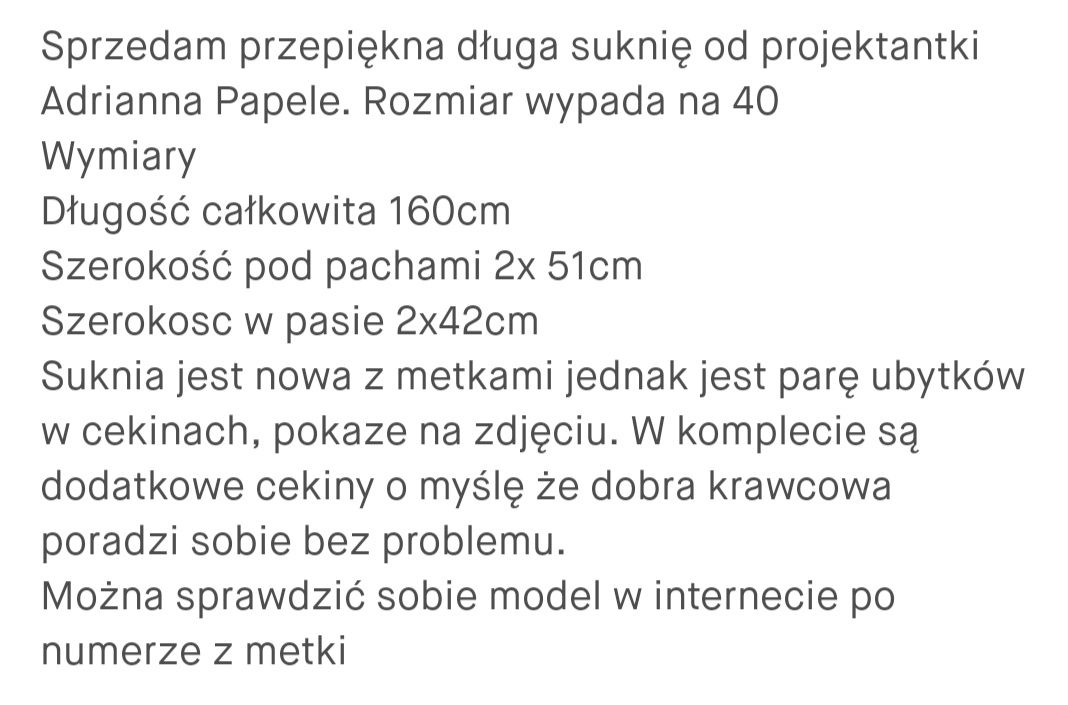 Długa suknia 40/42