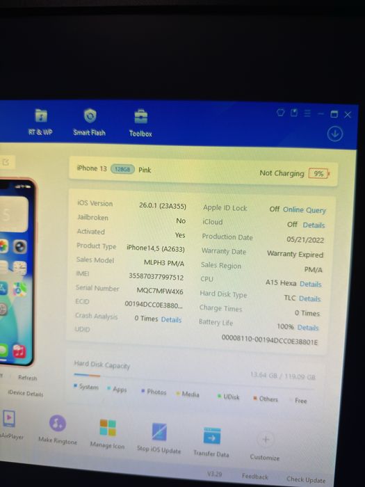 iPhone 13|Pink|100%|Super Stan|Pełen Zestaw